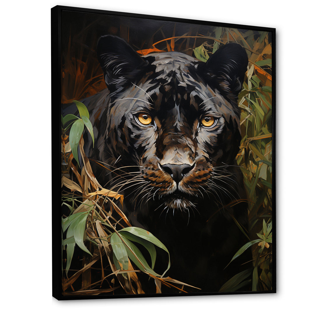 Green Panther Impressionist Elegance - Panther Home Decor Art