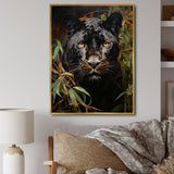 Green Panther Impressionist Elegance - Panther Home Decor Art