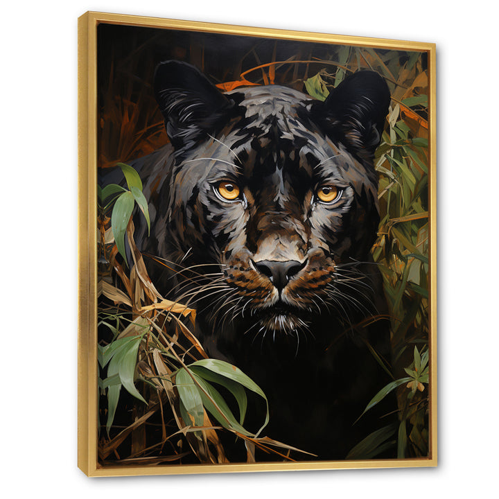 Green Panther Impressionist Elegance - Panther Home Decor Art