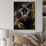 Green Panther Impressionist Elegance - Panther Home Decor Art