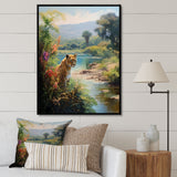 Coastal Tiger Impressionist Retreat - Tiger Living Room Wall Art