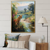 Coastal Tiger Impressionist Retreat - Tiger Living Room Wall Art