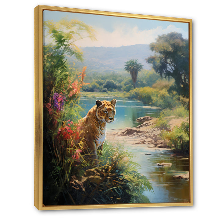 Coastal Tiger Impressionist Retreat - Tiger Living Room Wall Art