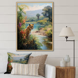 Coastal Tiger Impressionist Retreat - Tiger Living Room Wall Art