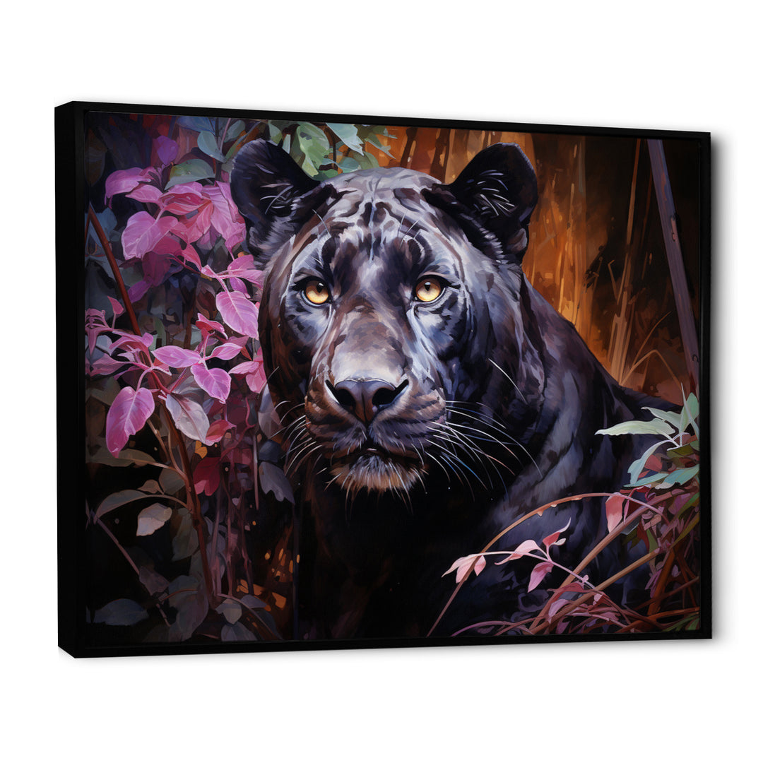 Purple Panther Romantic Twilight Watercolor - Panther Home Decor Art