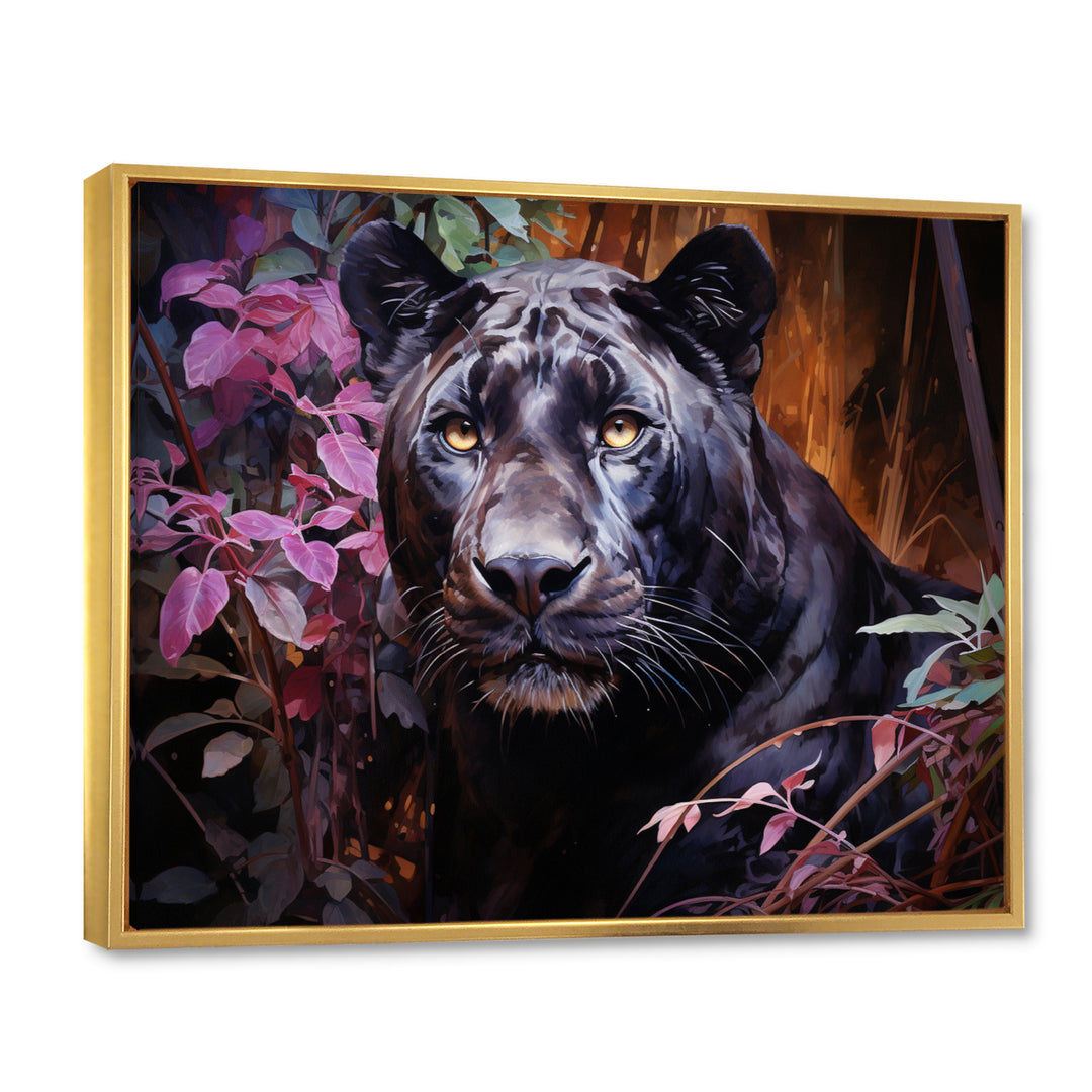 Purple Panther Romantic Twilight Watercolor - Panther Home Decor Art