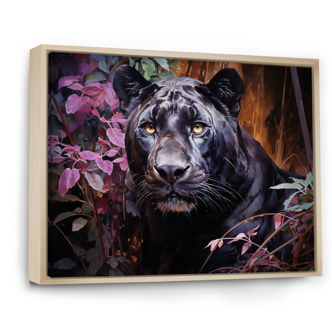 Purple Panther Romantic Twilight Watercolor - Panther Home Decor Art