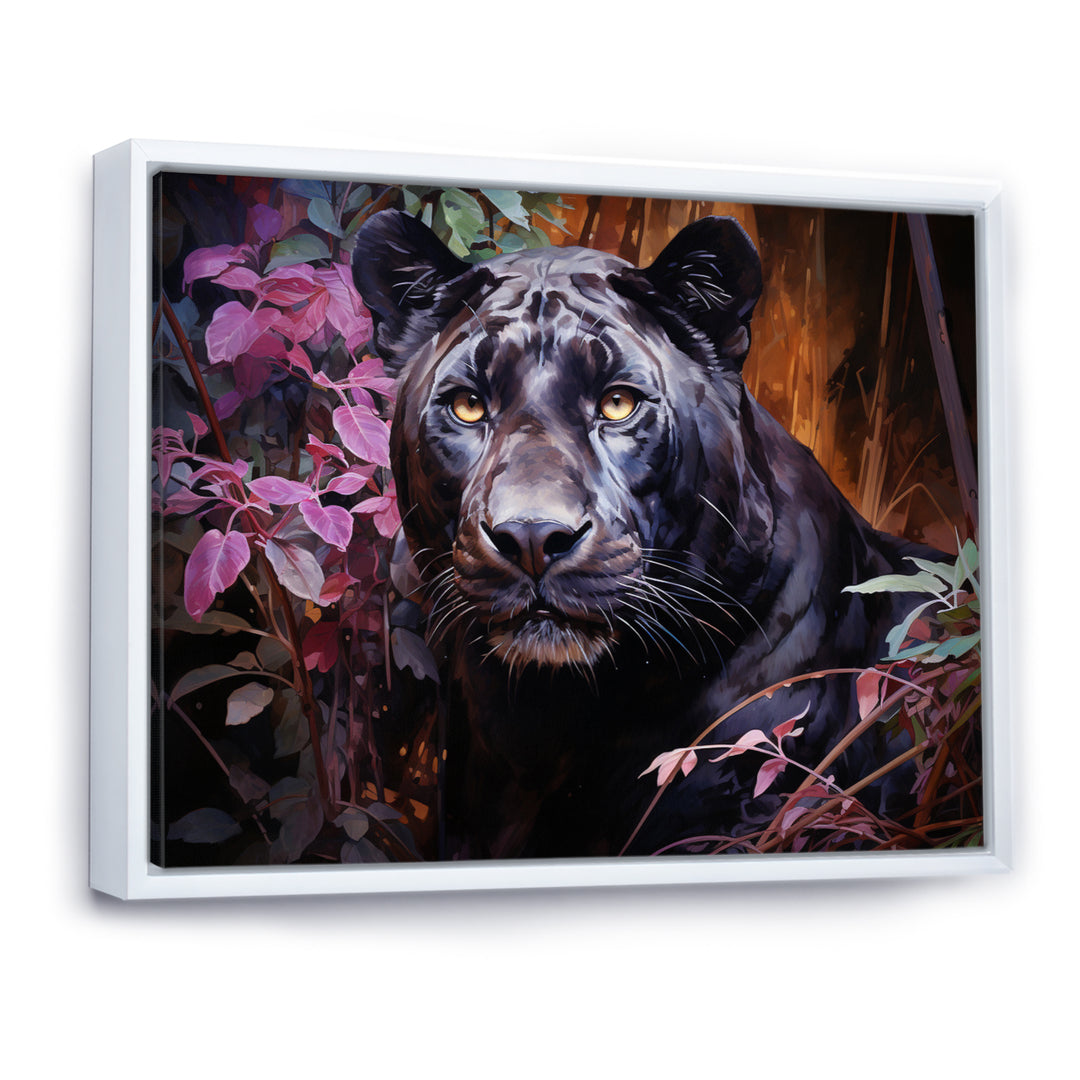 Purple Panther Romantic Twilight Watercolor - Panther Home Decor Art