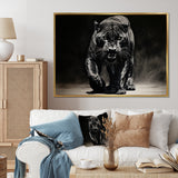 Black White Panther Shadows Grace Charcoal - Panther Living Room Wall Art