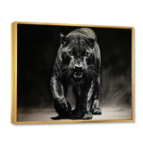 Black White Panther Shadows Grace Charcoal - Panther Living Room Wall Art