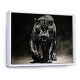 Black White Panther Shadows Grace Charcoal - Panther Living Room Wall Art