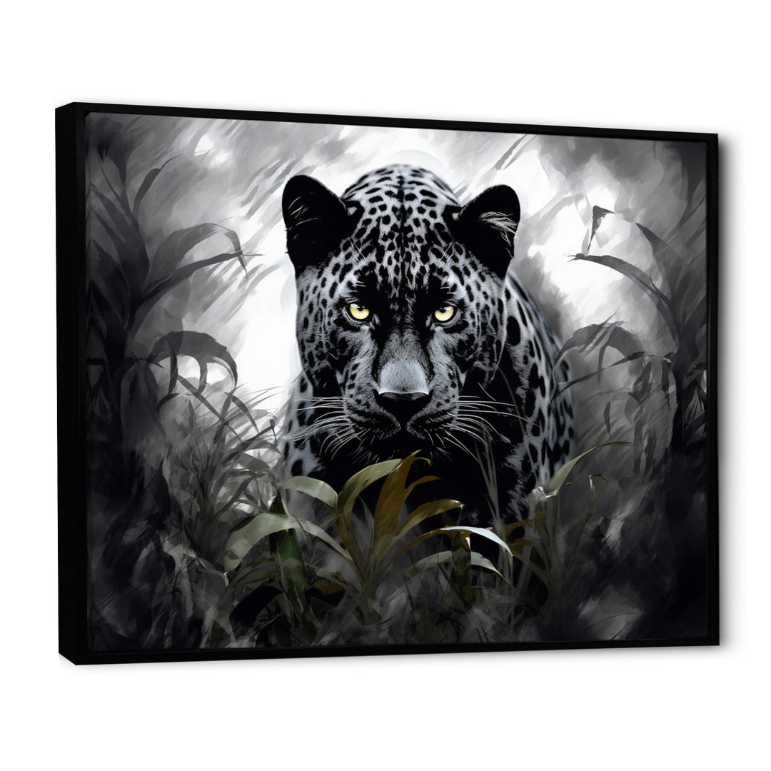 Grey White Panther Silent Majesty - Panther Bedroom Wall Art