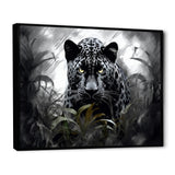 Grey White Panther Silent Majesty - Panther Bedroom Wall Art