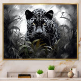 Grey White Panther Silent Majesty - Panther Bedroom Wall Art