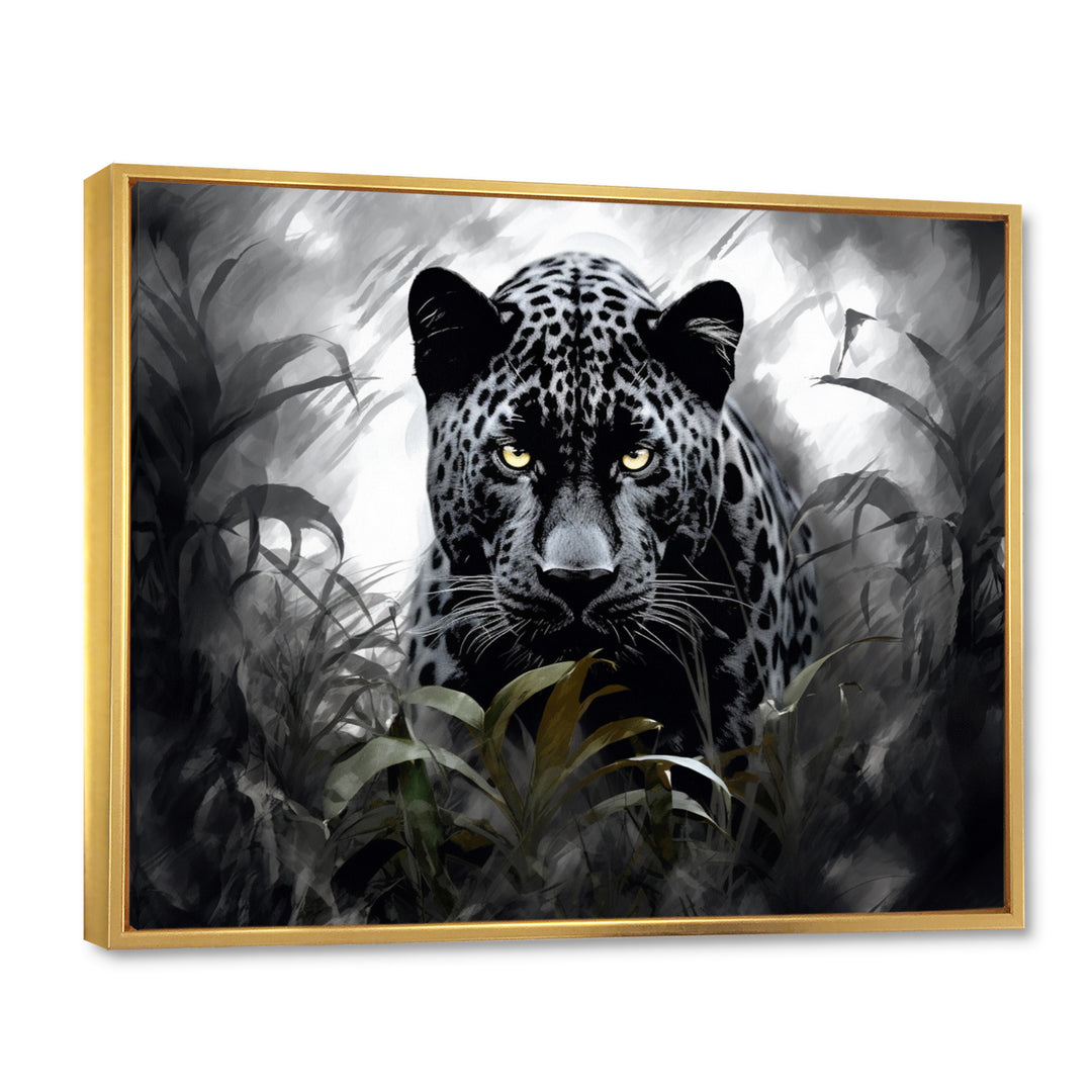 Grey White Panther Silent Majesty - Panther Bedroom Wall Art