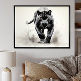 Grey White Panther Silent Stalker Ink - Panther Wall Decor