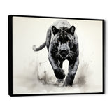Grey White Panther Silent Stalker Ink - Panther Wall Decor