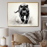 Grey White Panther Silent Stalker Ink - Panther Wall Decor
