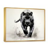 Grey White Panther Silent Stalker Ink - Panther Wall Decor