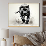 Grey White Panther Silent Stalker Ink - Panther Wall Decor