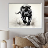 Grey White Panther Silent Stalker Ink - Panther Wall Decor