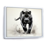 Grey White Panther Silent Stalker Ink - Panther Wall Decor