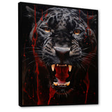 Black Red Panther Stealth And Strength - Panther Wall Decor
