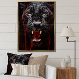 Black Red Panther Stealth And Strength - Panther Wall Decor