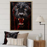Black Red Panther Stealth And Strength - Panther Wall Decor
