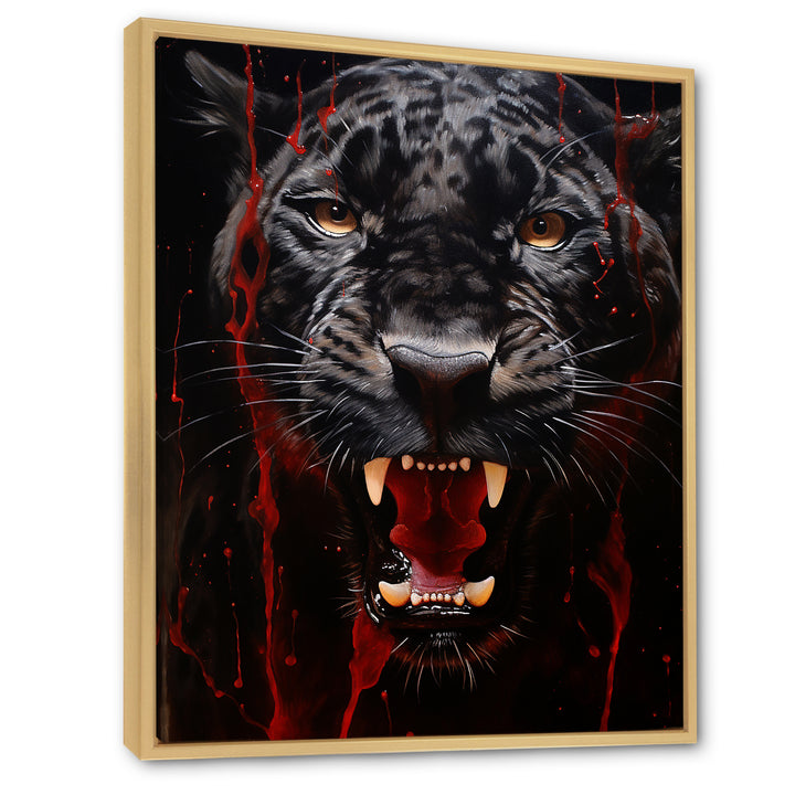 Black Red Panther Stealth And Strength - Panther Wall Decor
