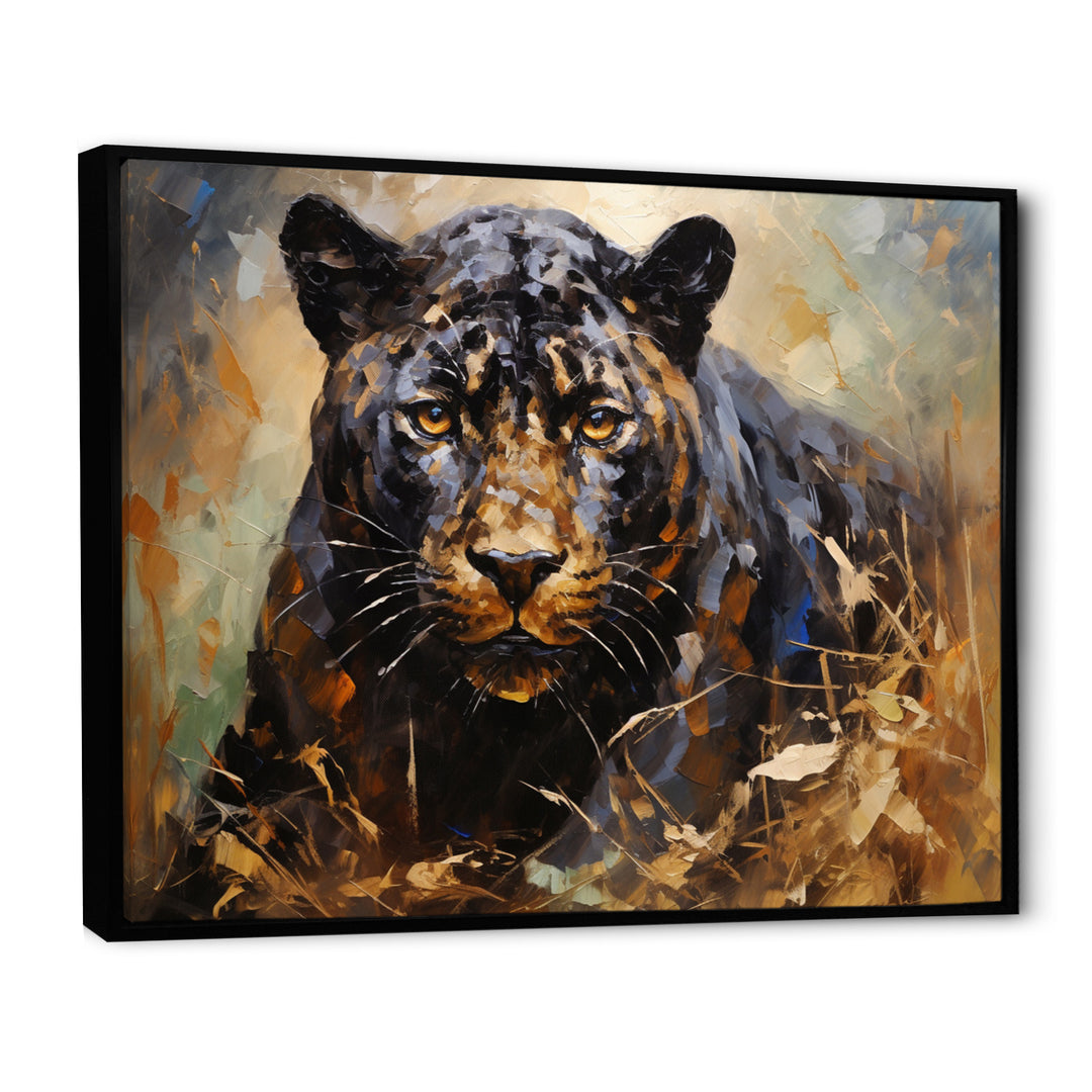 Gold Panther Presence Palette - Panther Large Canvas Wall Art