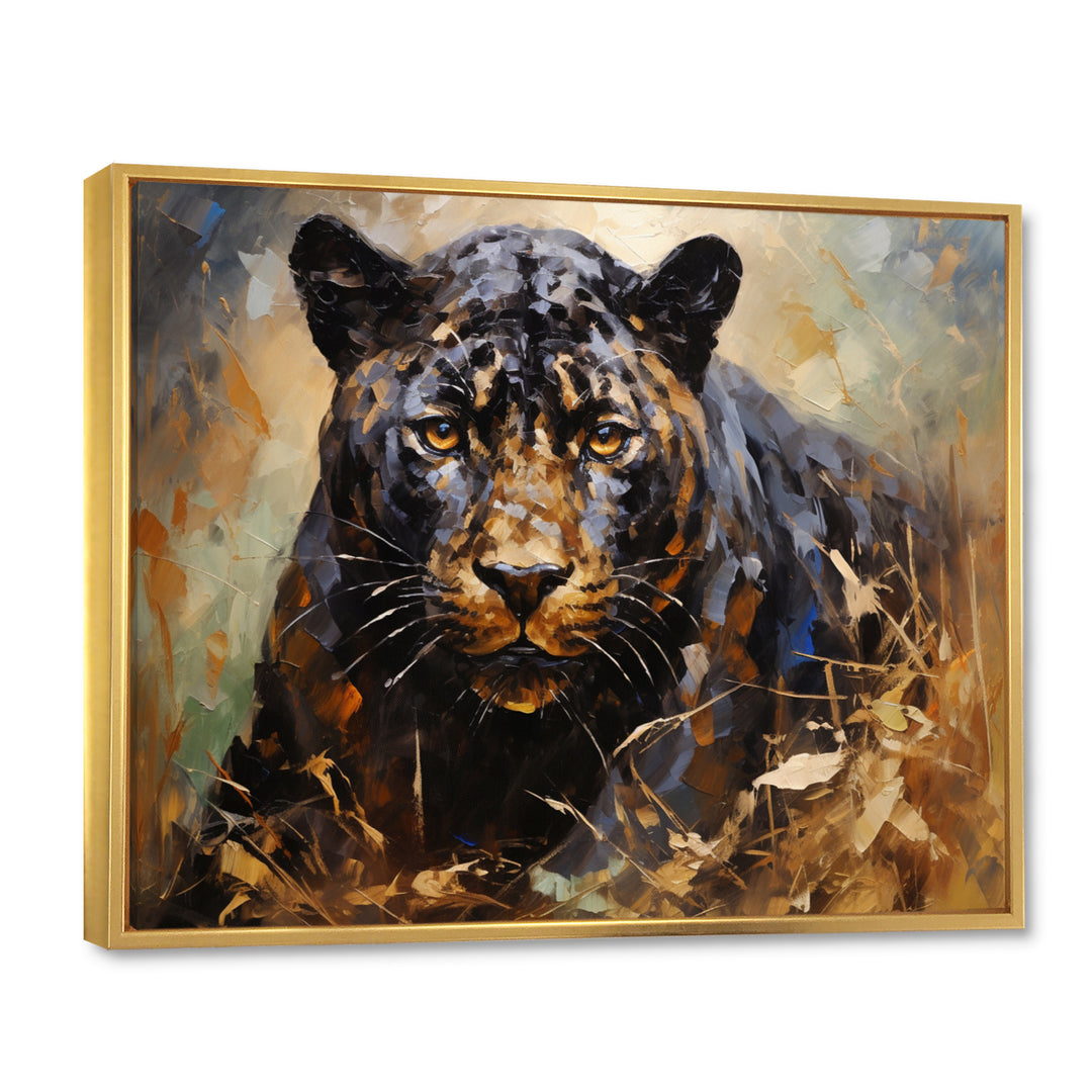 Gold Panther Presence Palette - Panther Large Canvas Wall Art