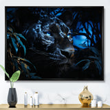 Black Panther Under The Moonlight - Panther Living Room Wall Art
