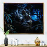 Black Panther Under The Moonlight - Panther Living Room Wall Art