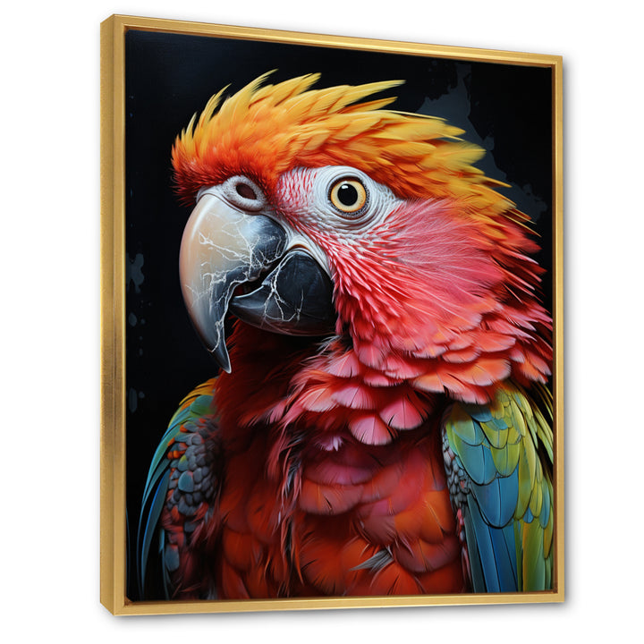 Yellow Red Parrot Colorful Parrot Pointillism - Parrot Wall Decor