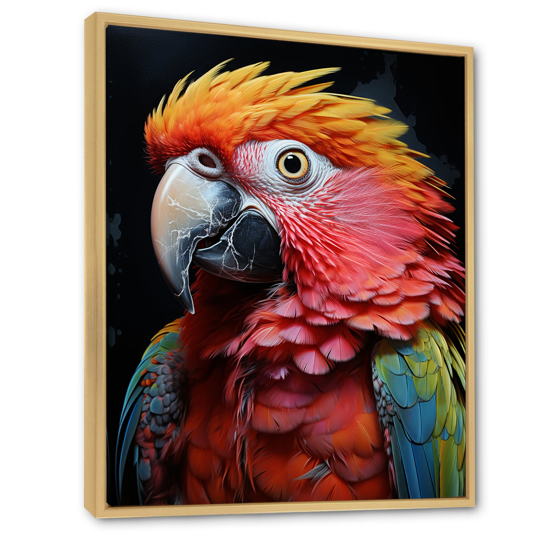 Yellow Red Parrot Colorful Parrot Pointillism - Parrot Wall Decor