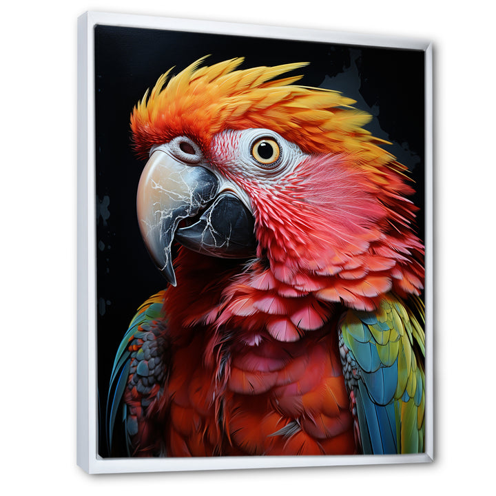 Yellow Red Parrot Colorful Parrot Pointillism - Parrot Wall Decor