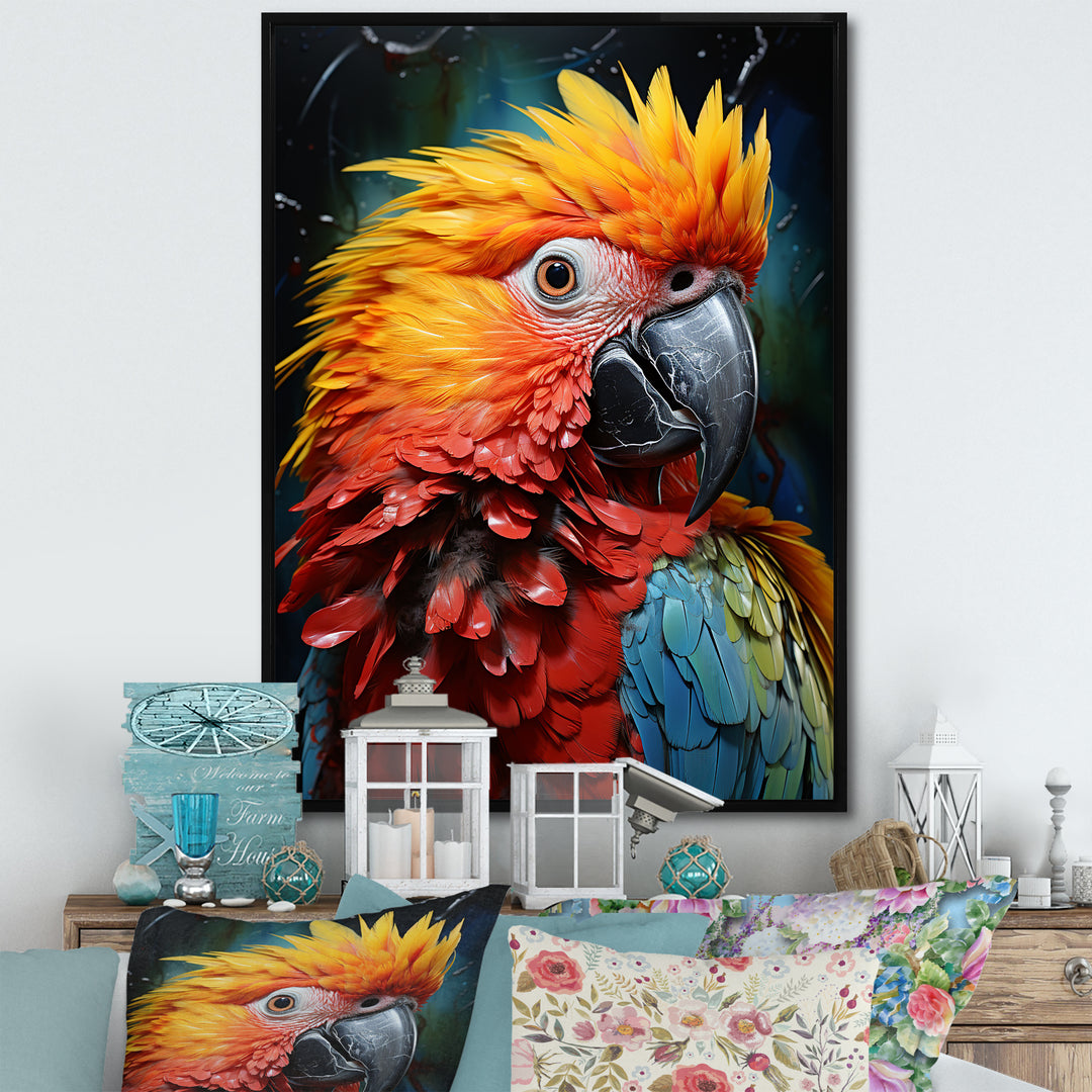 Colorful Parrot Pointillism - Parrot Wall Decor