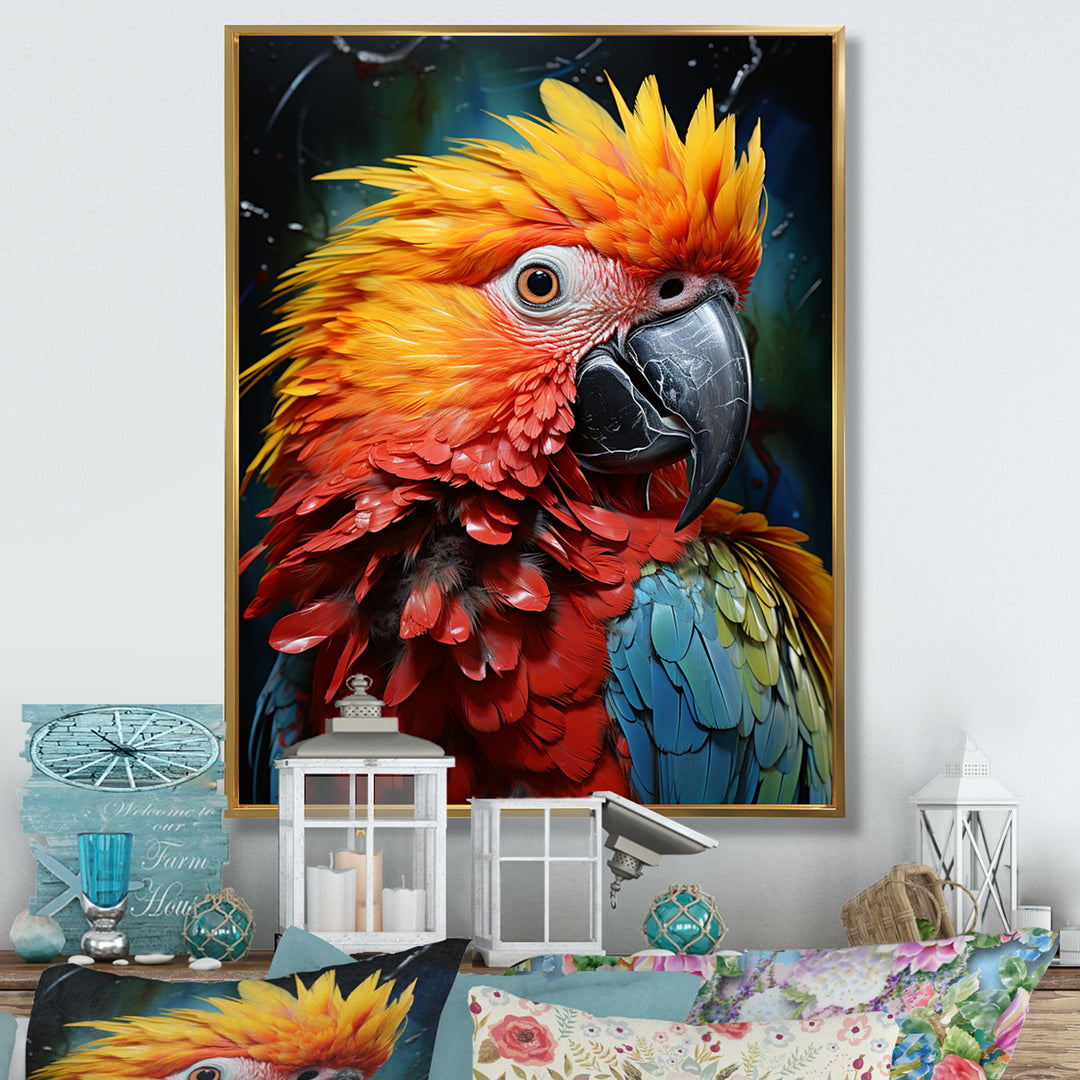 Colorful Parrot Pointillism - Parrot Wall Decor