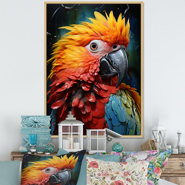 Colorful Parrot Pointillism - Parrot Wall Decor