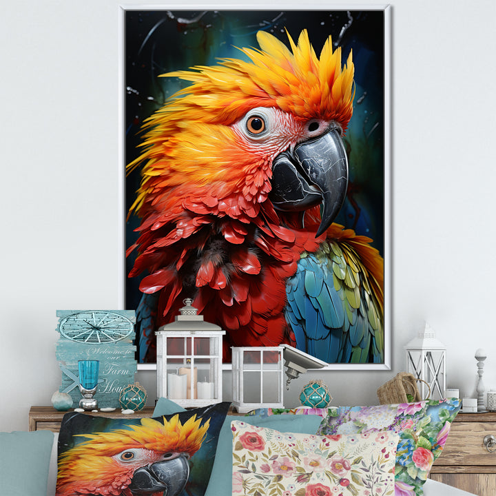 Colorful Parrot Pointillism - Parrot Wall Decor