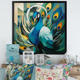 Green Blue Peacock Cubist Peacock Cubism - Peacock Wall Art Prints