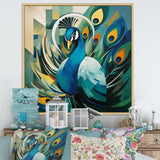 Green Blue Peacock Cubist Peacock Cubism - Peacock Wall Art Prints