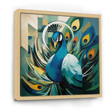 Green Blue Peacock Cubist Peacock Cubism - Peacock Wall Art Prints