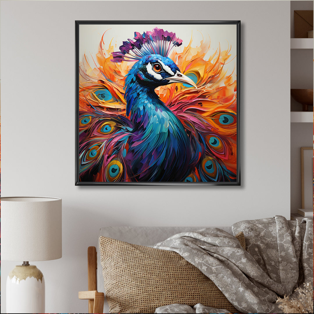 Red Peacock Fauvist Peacock Fauvism - Red Peacock Wall Art