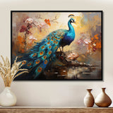 Peacock Expressionist Portrait III - Animals Canvas Wall Art