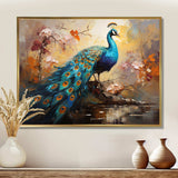 Peacock Expressionist Portrait III - Animals Canvas Wall Art