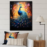 Blue Peacock Luminous - Peacock Home Decor Art