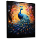 Blue Peacock Luminous - Peacock Home Decor Art