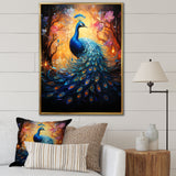 Blue Peacock Luminous - Peacock Home Decor Art